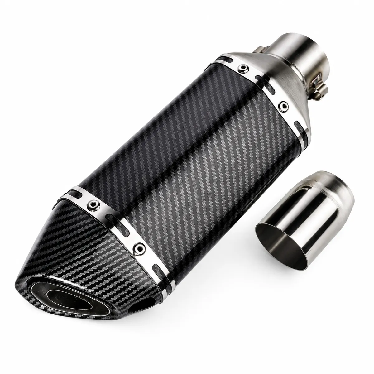Universal Motorcycle Slip-On Exhaust Muffler 51mm Carbon Look