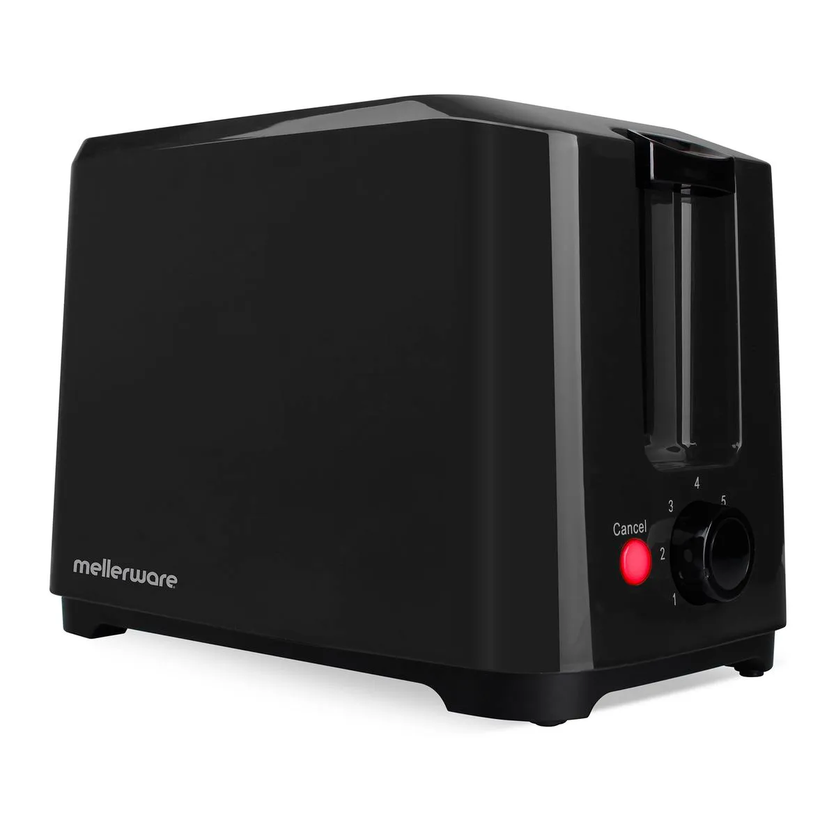 Mellerware Toaster 2 Slice Plastic White 7 Heat Settings 700W "Eco" - Black