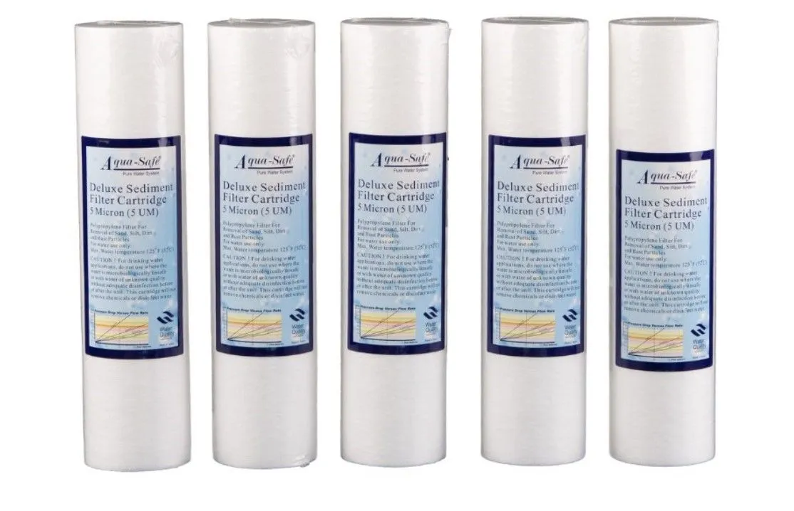 5 x Aqua-win 5 micron water filter cartridges 10''