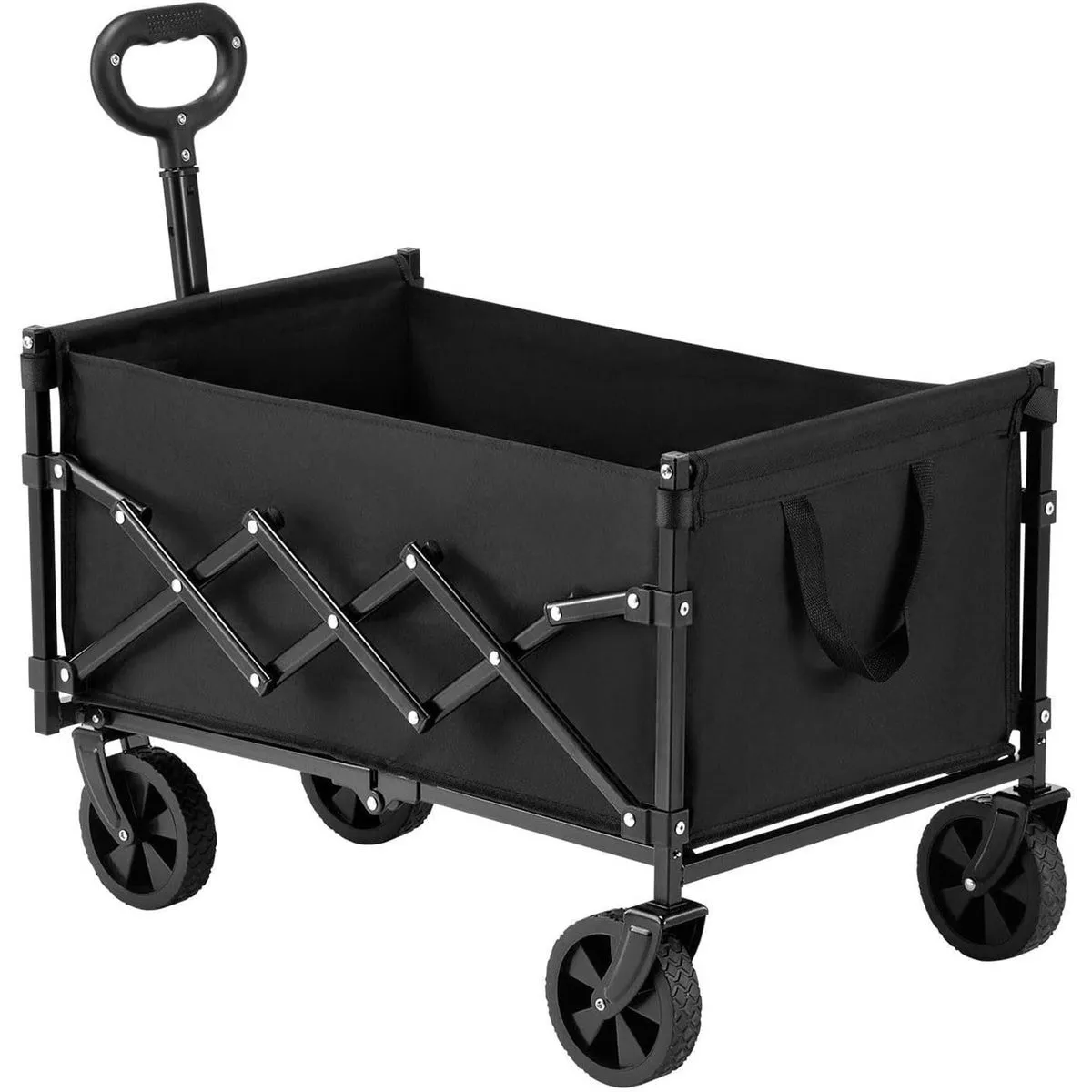 Compact Folding Camping Wagon Cart Heavy Duty Beach Trolley Cart 67x42cm