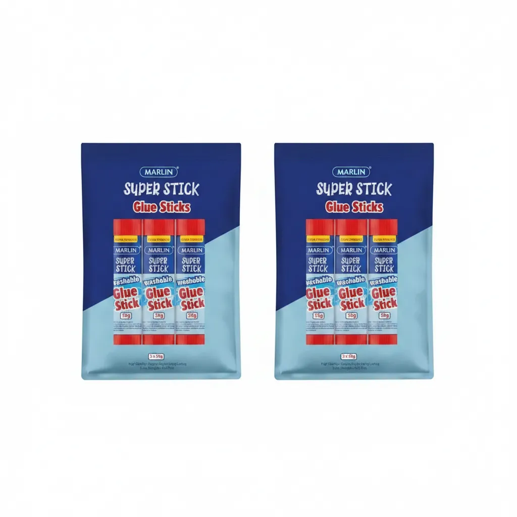 Marlin Non-Toxic Glue Sticks Value Pack - 3 x 20g for Crafting - 2 Pack