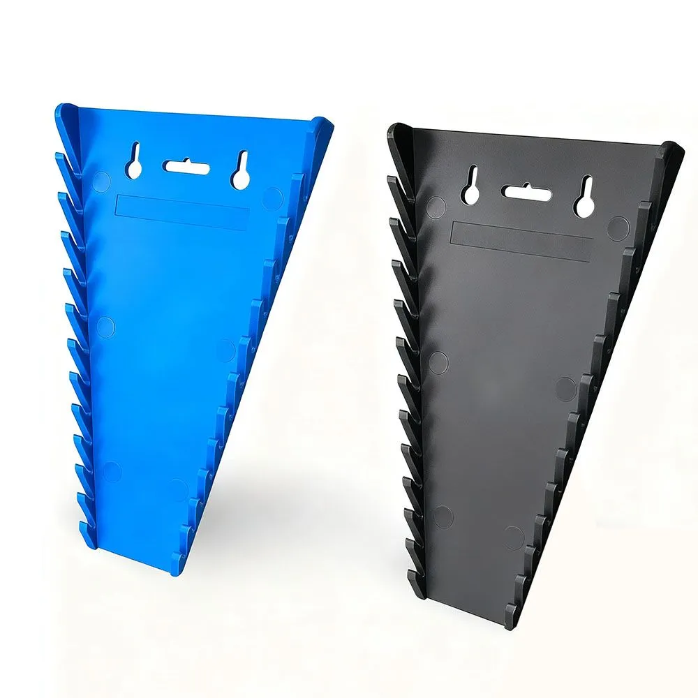 2-Piece Magnetic Wrench Organiser Tray Kit Tool Holder Rack Storage Portable - Black, Blue