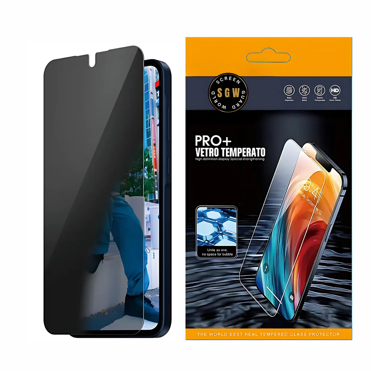 Privacy Glass Antispy Screen Protector compatible with Galaxy A26/A36/A56 - A26 Privacy Glass 