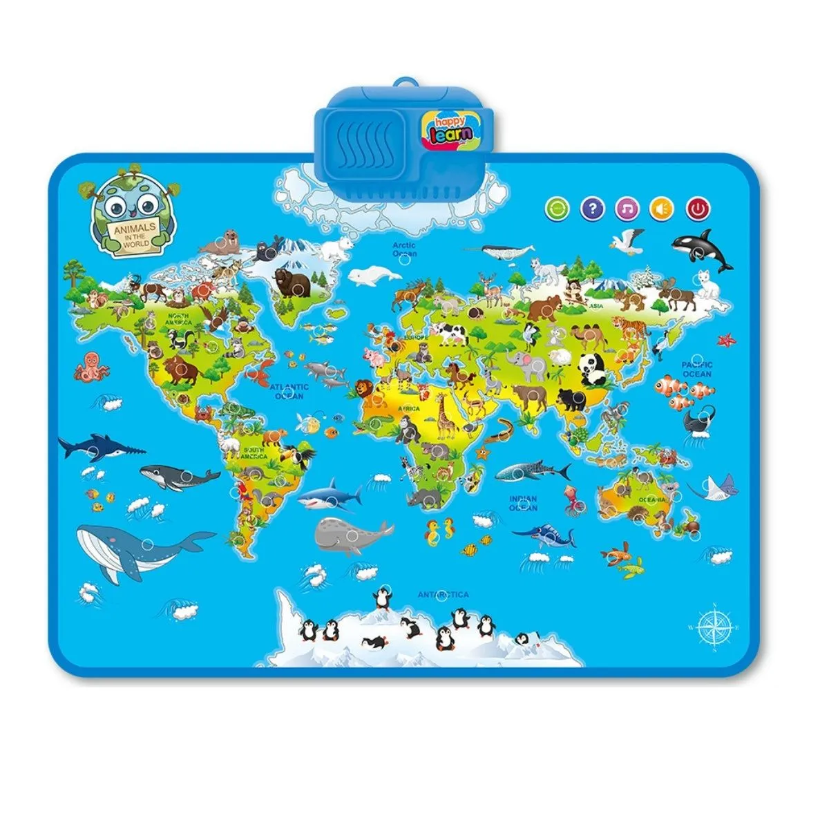 Animal World - World Animals Talking Map Wall Chart Educational Musical Toys
