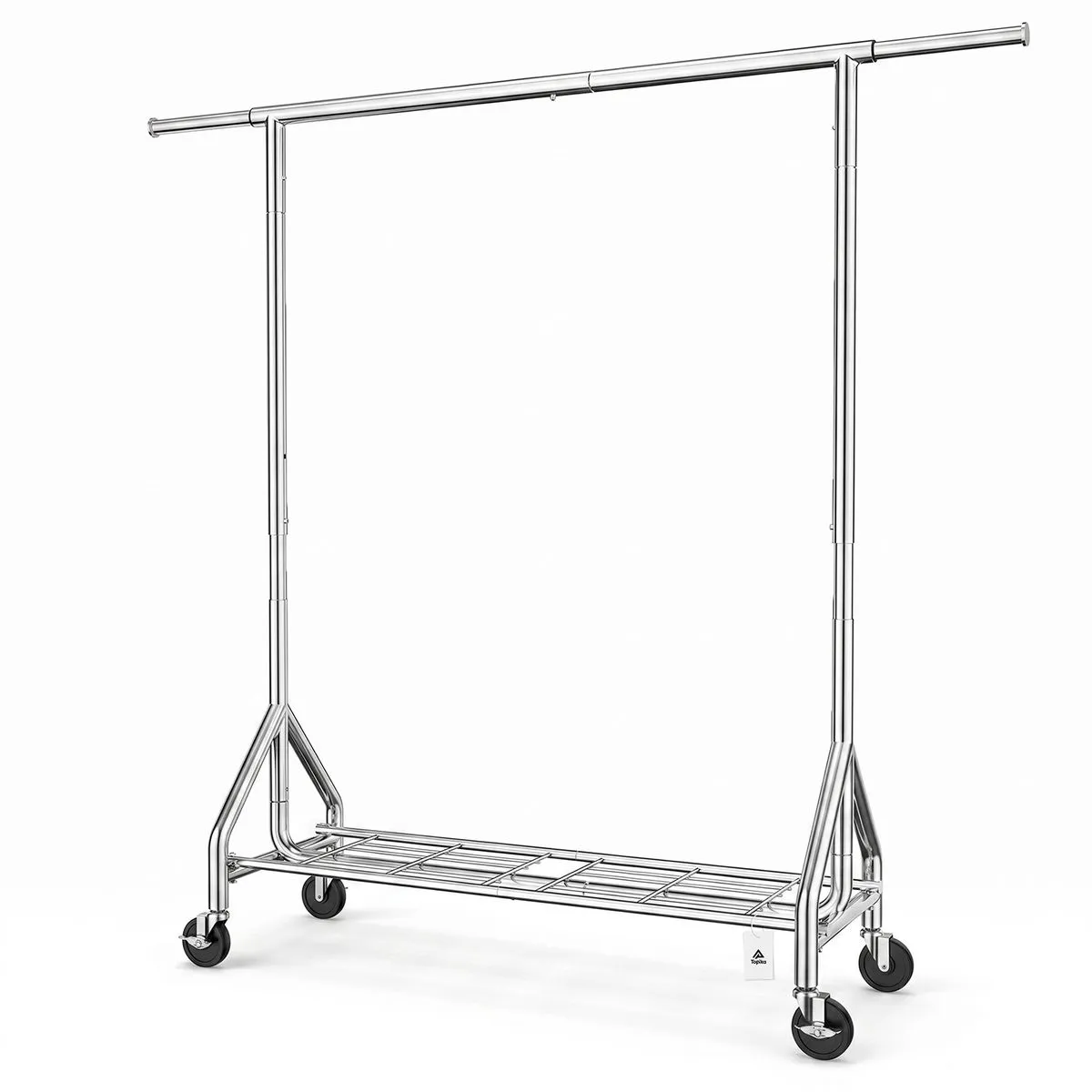 Topika - Heavy Duty Clothes Rack, Single Clothing Rail, Rolling Rack, 200kg