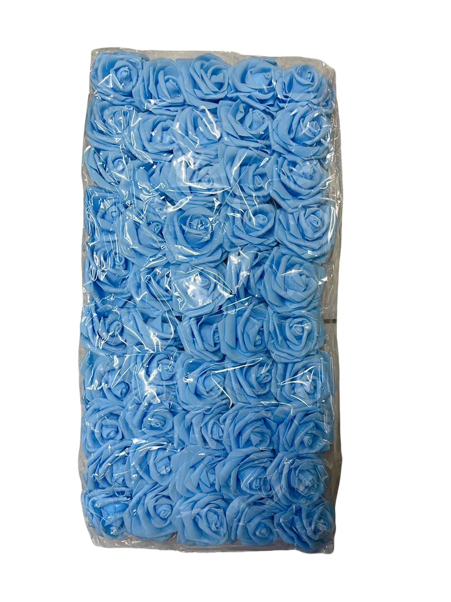 Wedding Decor Party Artificial Foam Flowers DIY Real Looking 50 Pieces - Blue