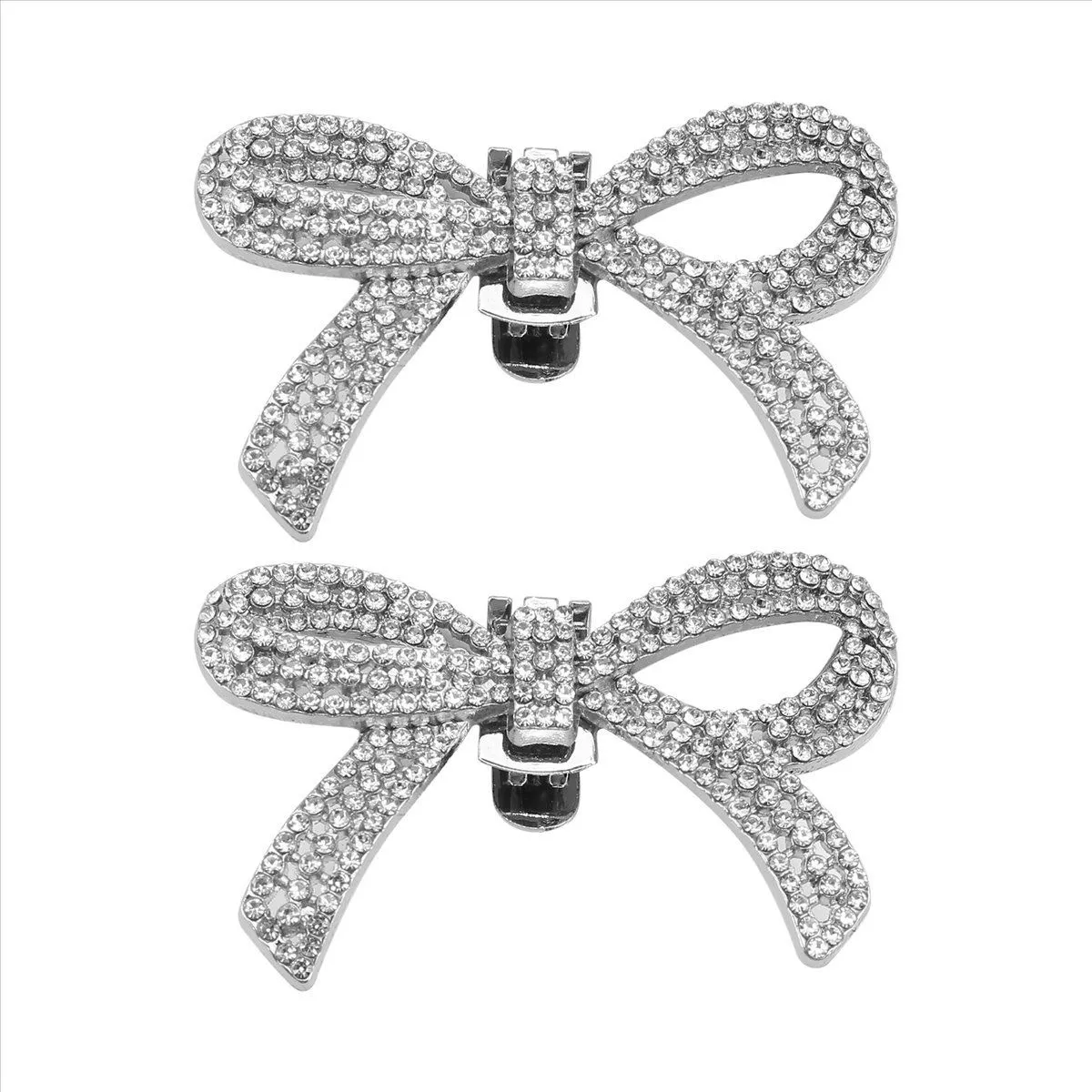 Shoe Buckles DIY Manual Bead High Heels Flower Decorations Silver