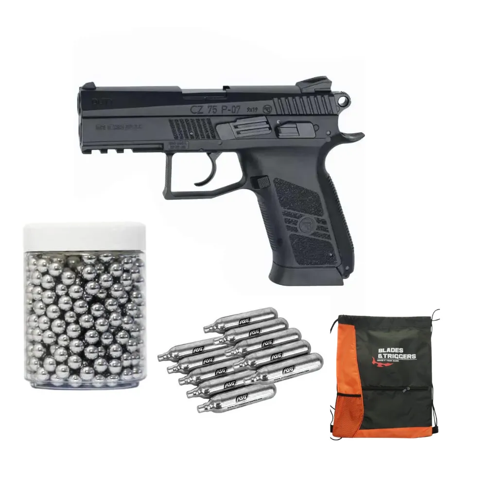 ASG CZ75 P07 Duty 4.5mm CO2 BB Pistol Combo Pack - 16726