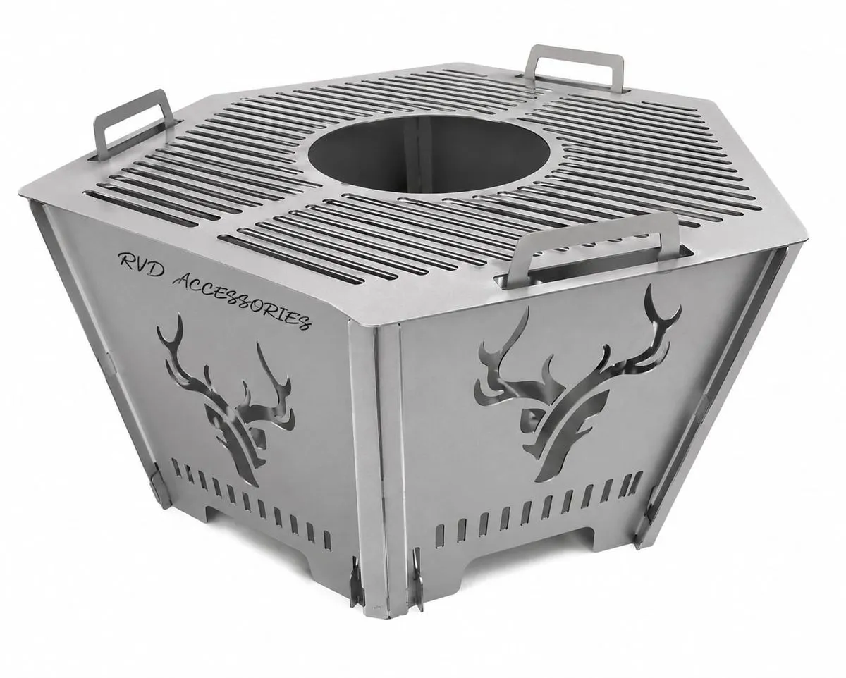 RVD ACCESSOIRE Portable Boma Fire Pit and Braai Grid - 65cm Stainless Steel