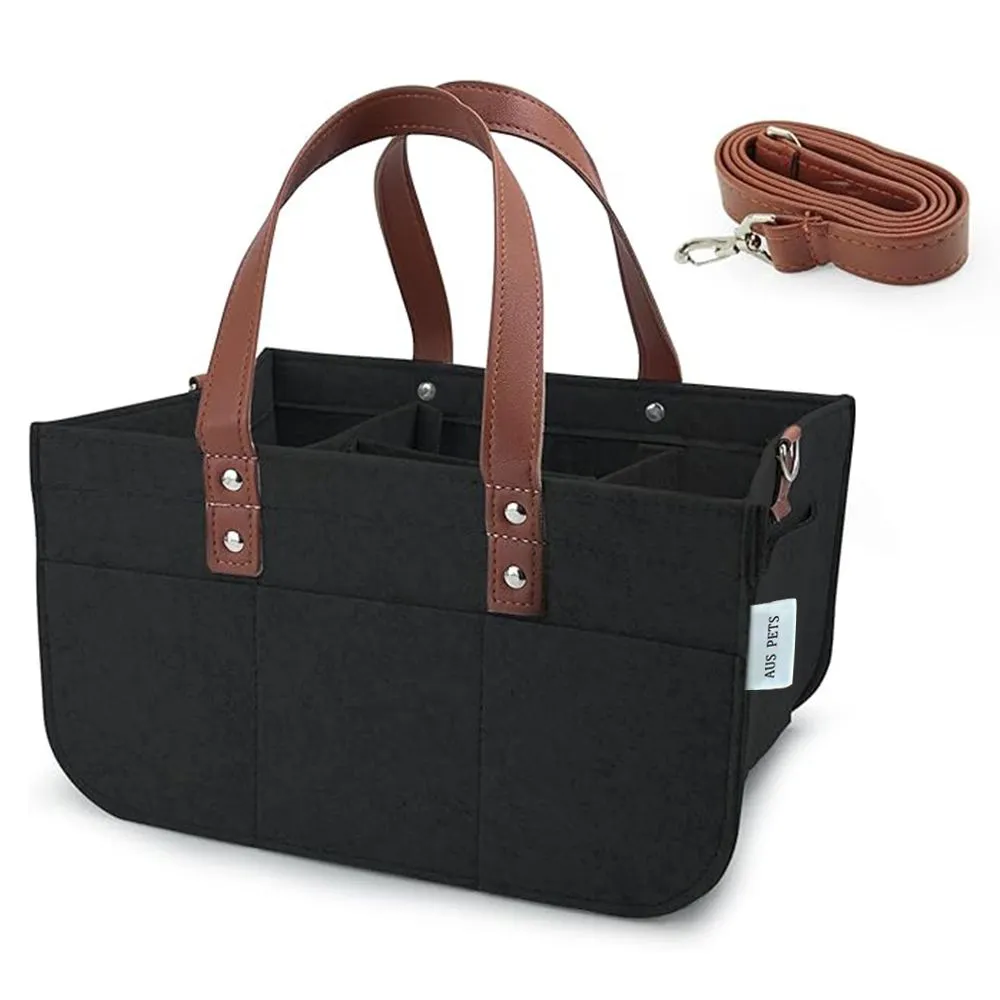 Portable Baby Diaper Caddy Organizer Portable Nursery Essentials Storage - Black