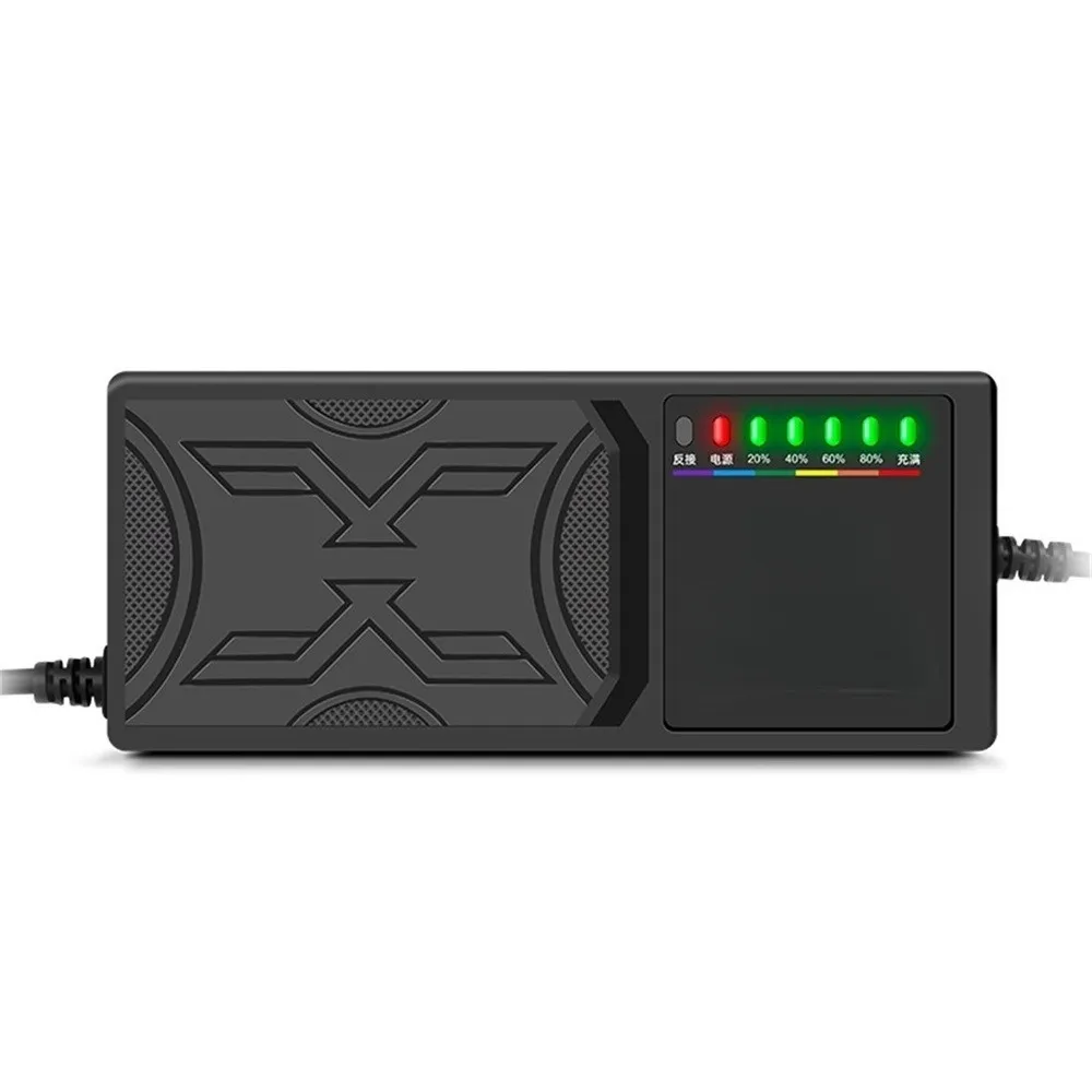 48V 20AH Electric Vehicle Battery Charger Adapter Ebike with 7 Lights