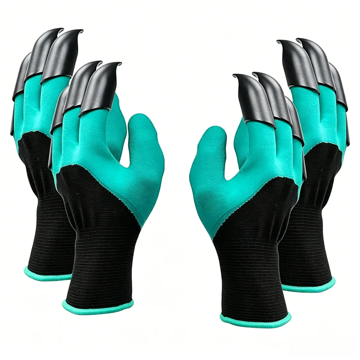 Two Pairs Clawed Gardening Gloves For Yard Planting And Digging Work