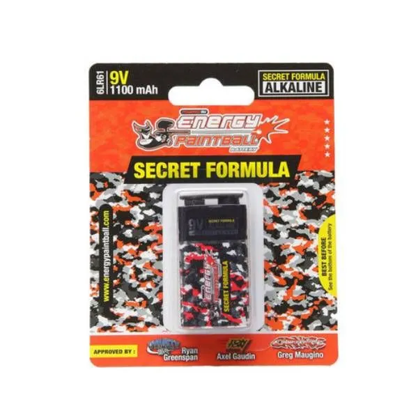 Energy Paintball Secret Formula Single Pack Batteries - 9V