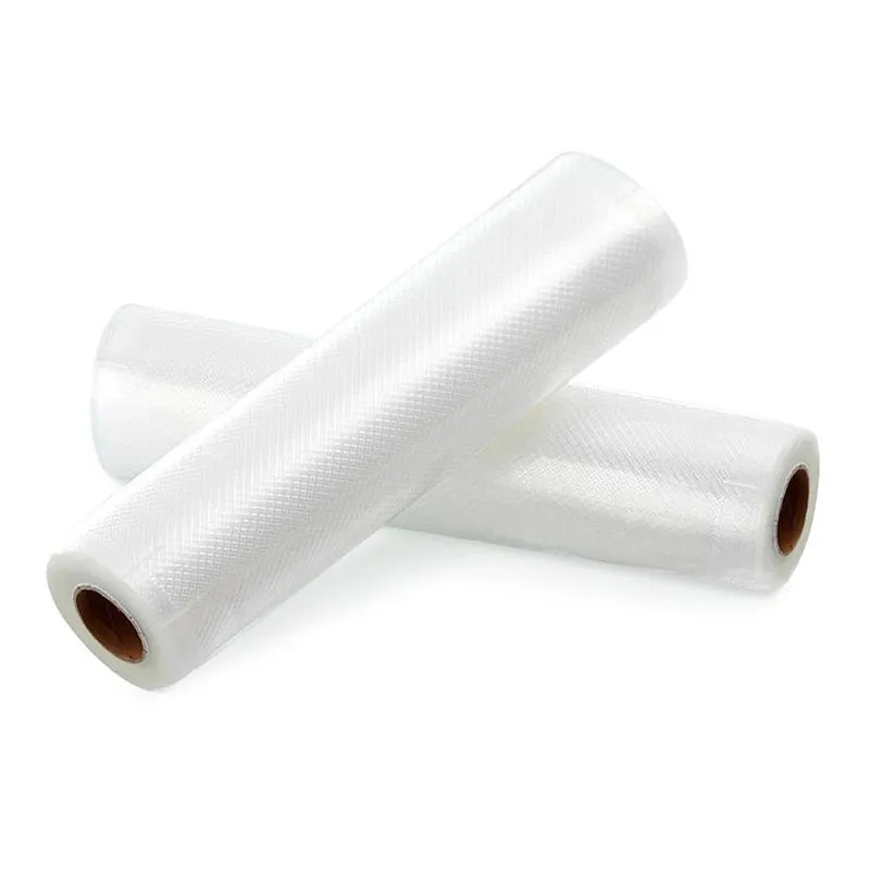 2pcs 20cmx5m Vacuum Bag Transparent Seal PAPE Food Grade Packaging Bags