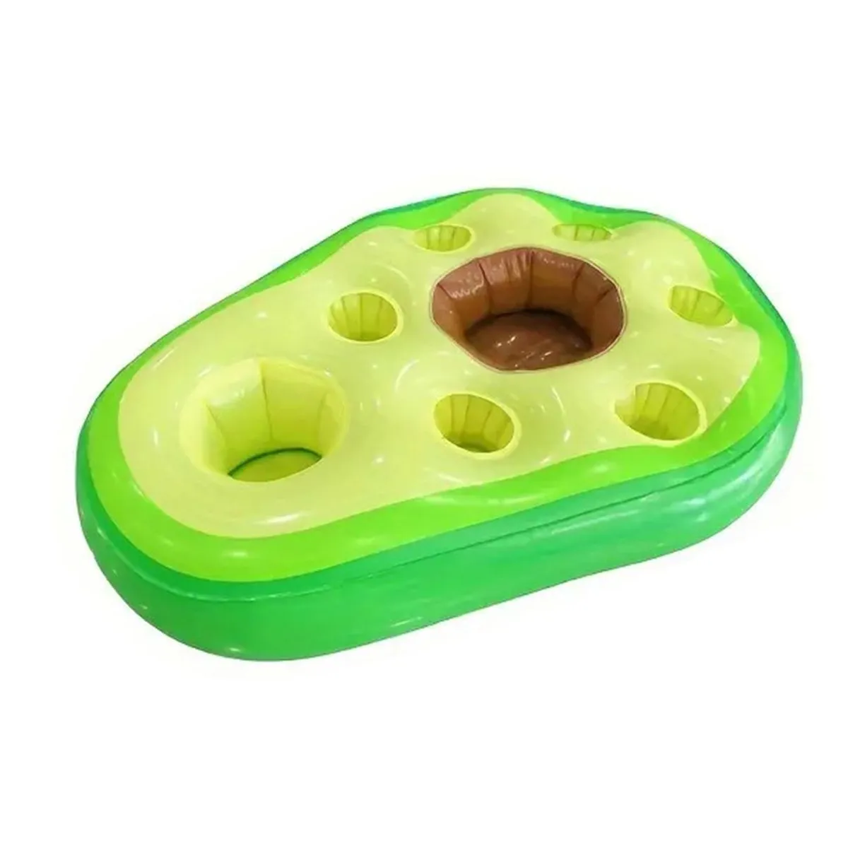 Inflatable Float Tray Cute Fruit Bottle Holder for Pool Party - Avocado