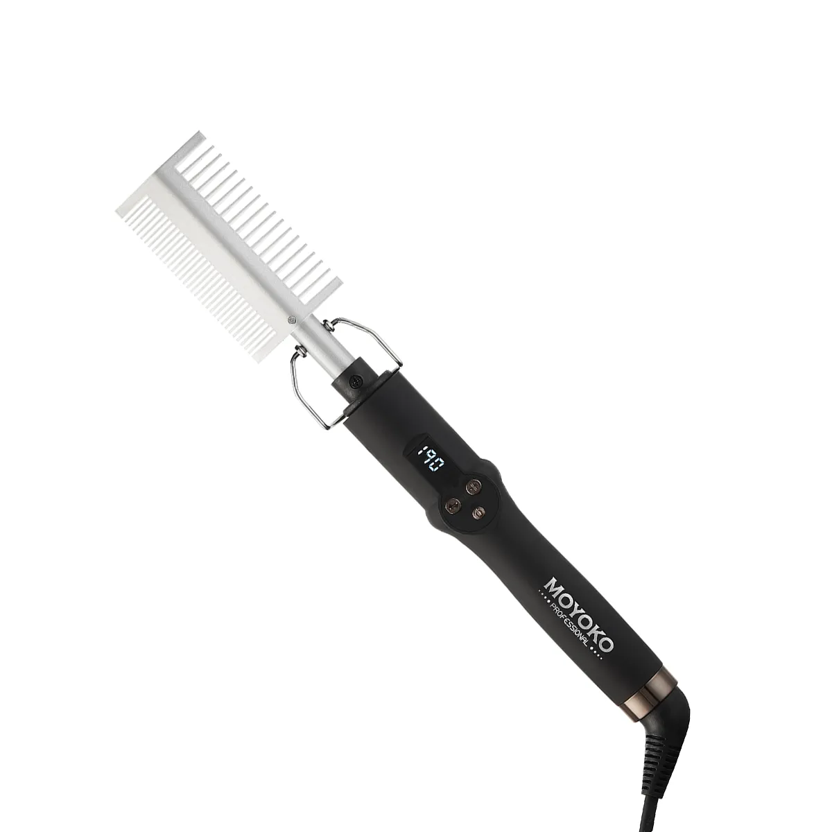 Moyoko Luxe Crown Hot Comb - Ceramic Heat Comb - Silk Press - Straightener - Black