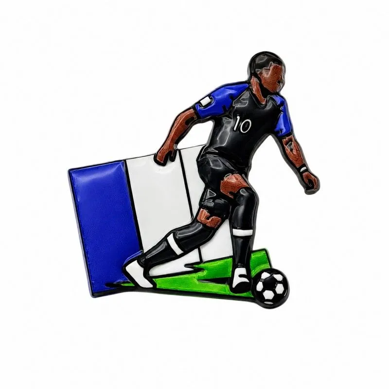Soccer Fan Pins, Player Badges -Sports Medal Lapel Pins, Collectible Badges - Black, Blue