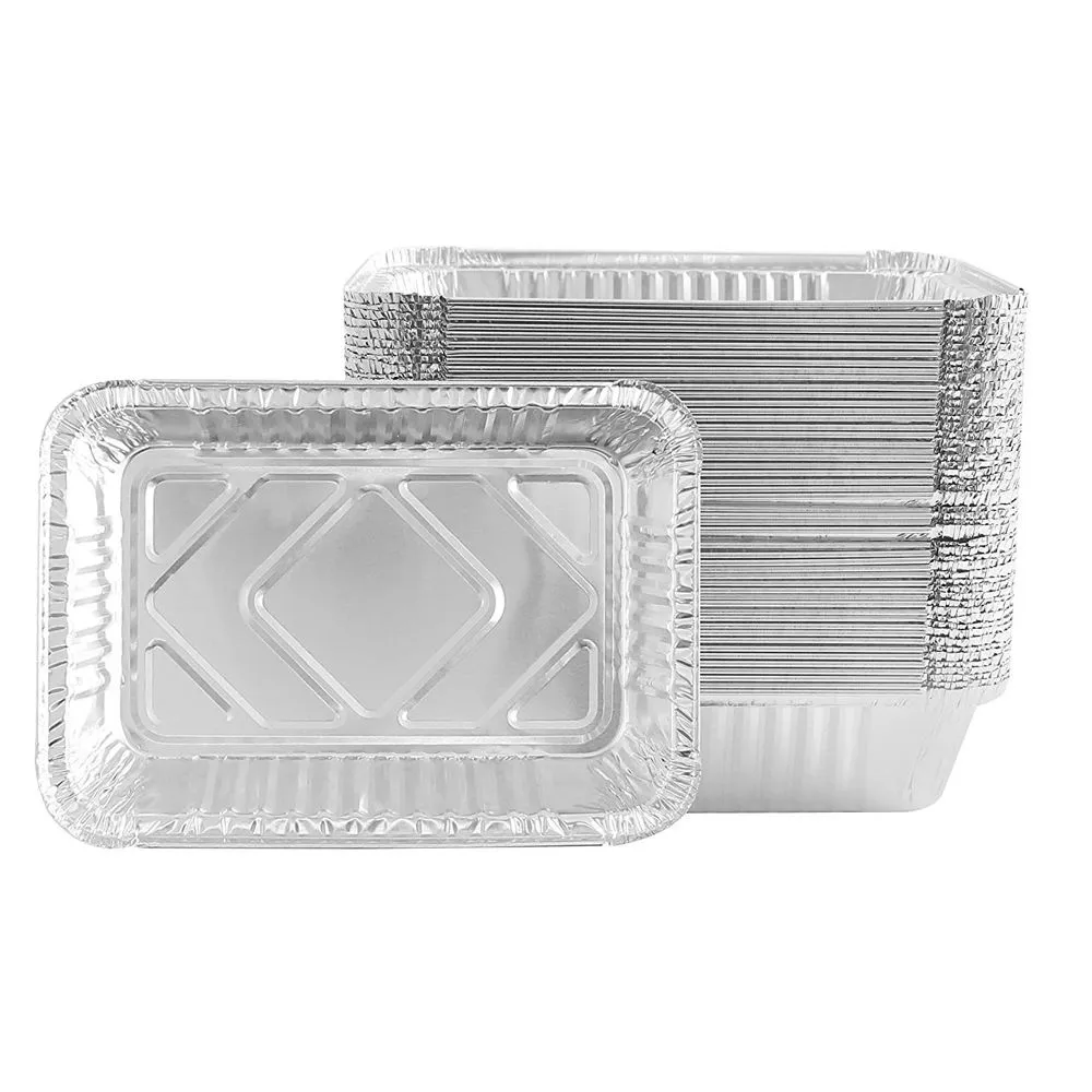Home Storage Disposable Aluminium Rectangle Food Container Set of 20