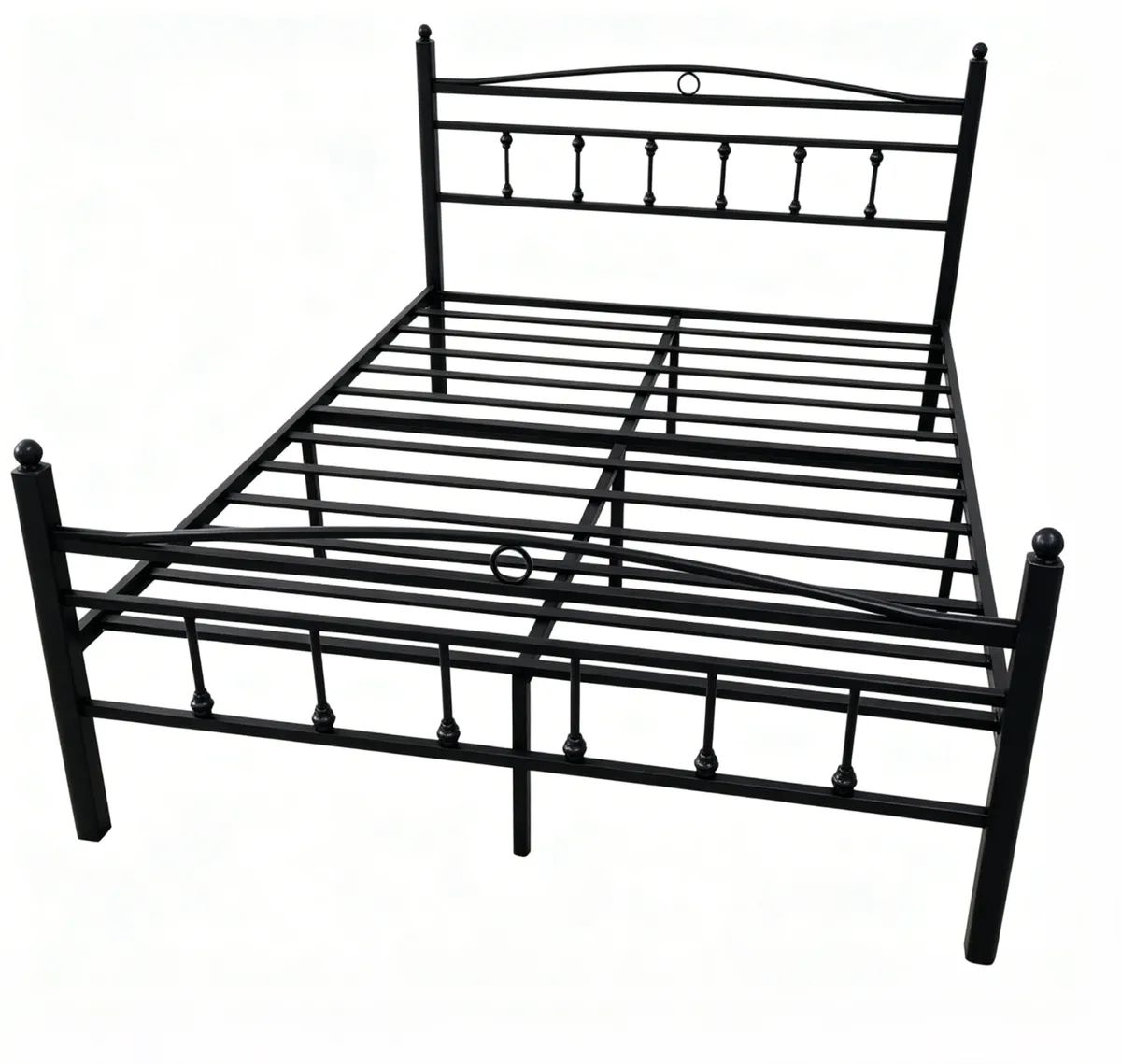 Double Bed Frame-Classic Metal Platform Bed Frame