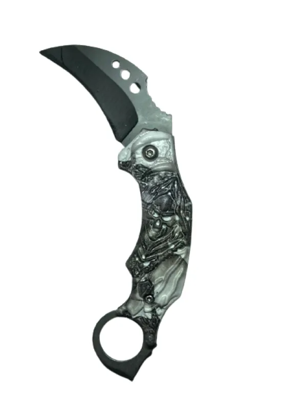 Plastic Engraved Folding karambit/Claw Knife