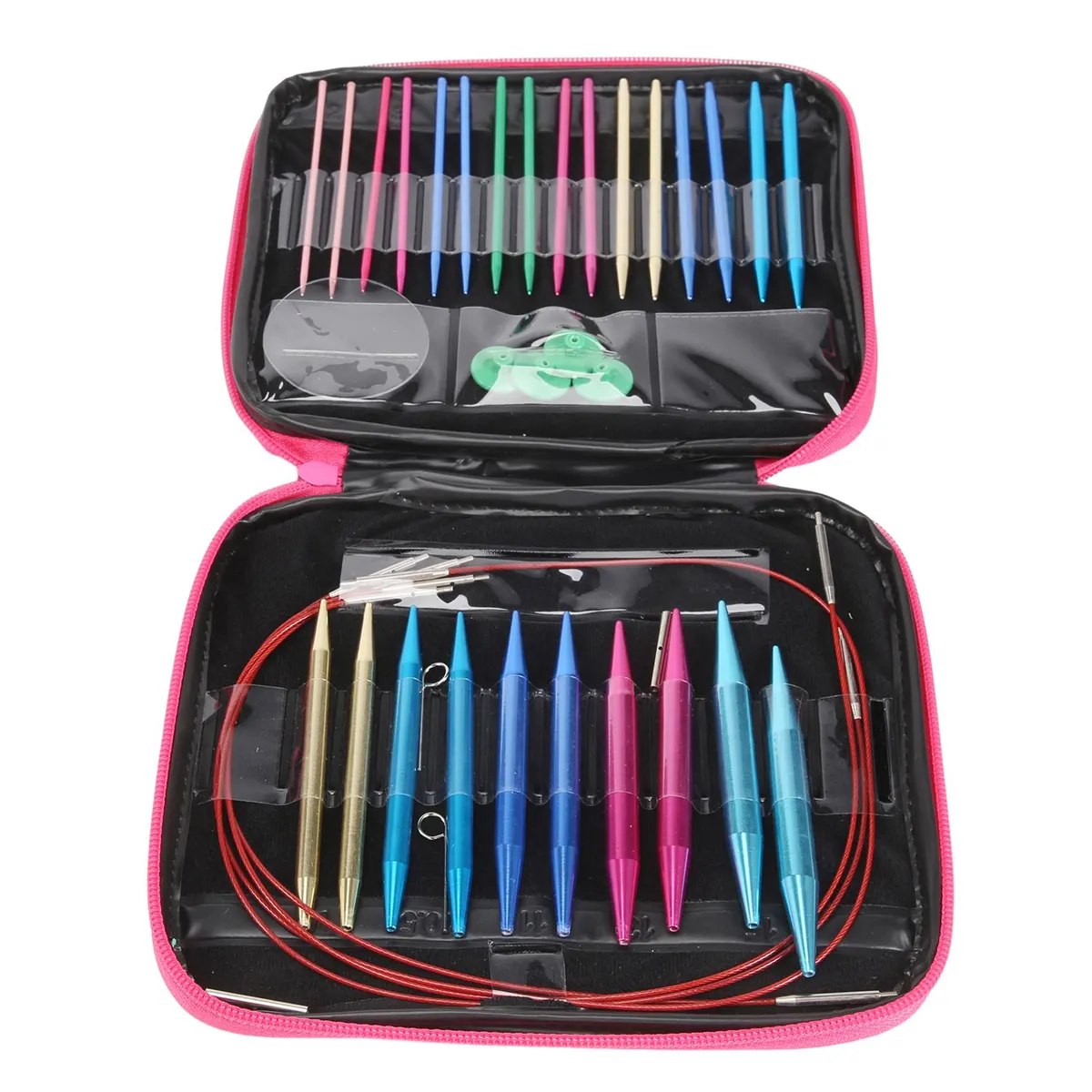 26 Pieces Aluminum Interchangeable Knitting Needle Set, 13 Size