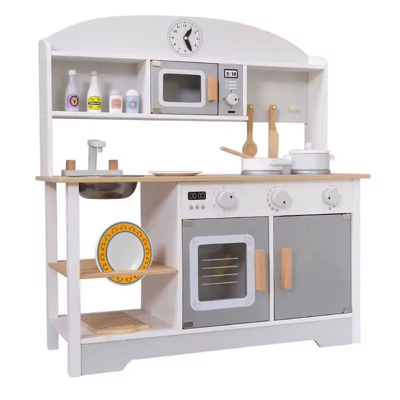 Kids Kitchen Pretend Play Set Role Play Toy Big Kitchen Wooden Kitchen Toys