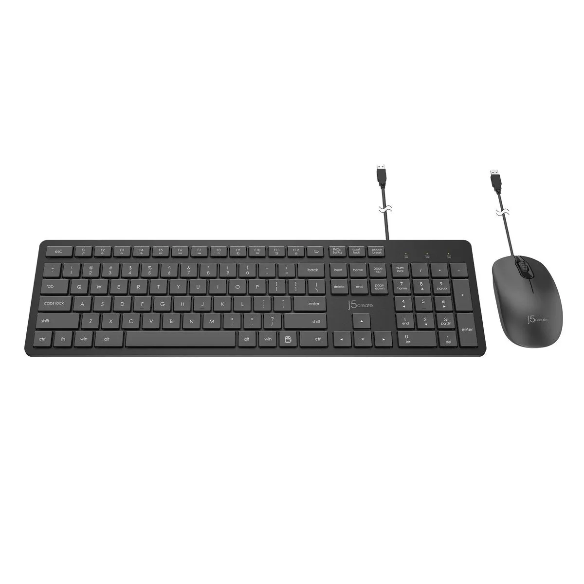J5create JIKMU115 Full-Size Wired Desktop Keyboard and Mouse Combo