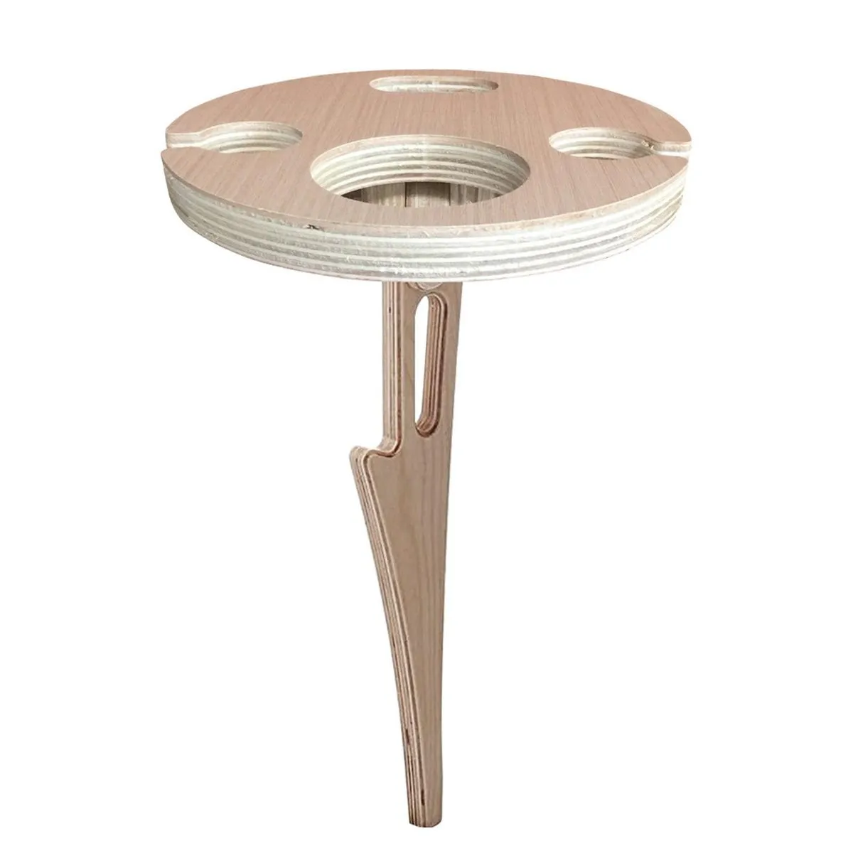 Portable Foldable Wine Table with Bottle and Cup Holder for Outdoor Picnic
