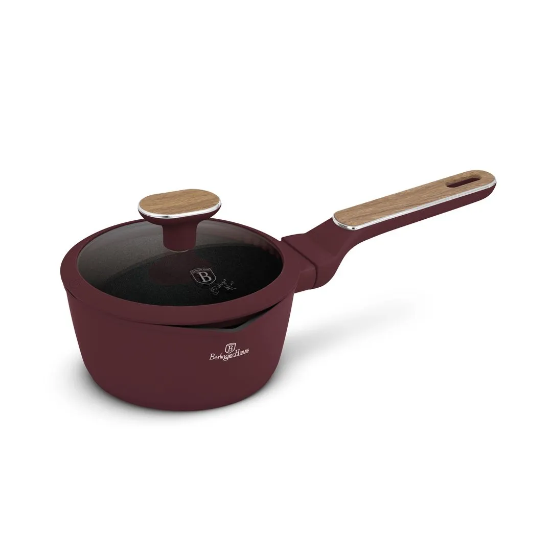 Berlinger Haus Sauce Pan with Lid, 16 cm - Matt Bordeaux