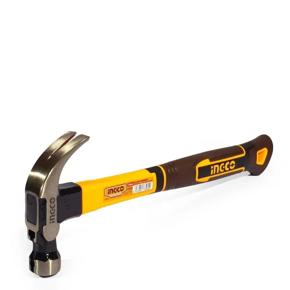Ingco - Claw Hammer - 16oz Head Fibreglass Handle with Non-Slip Grip