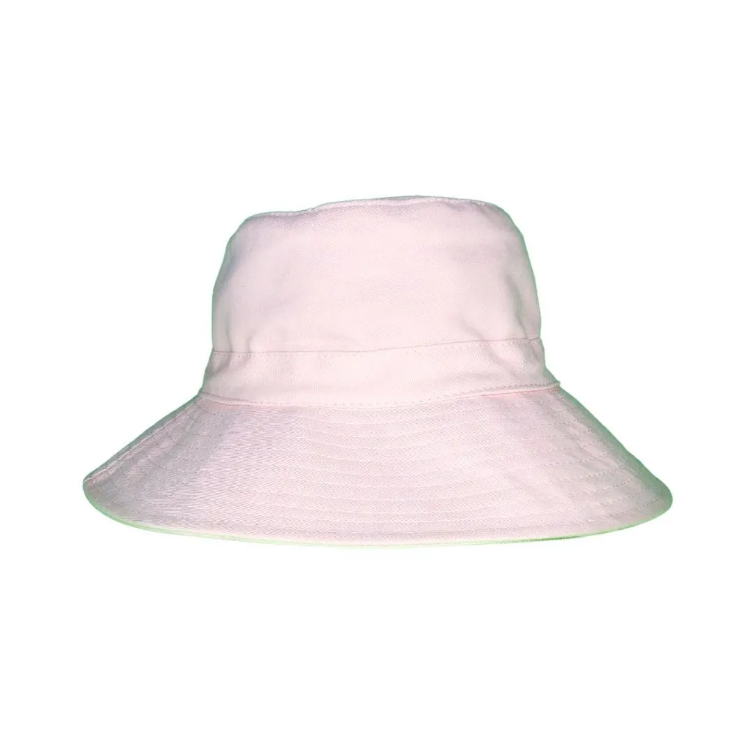 Kids Bucket Sun Hat Pink Denim