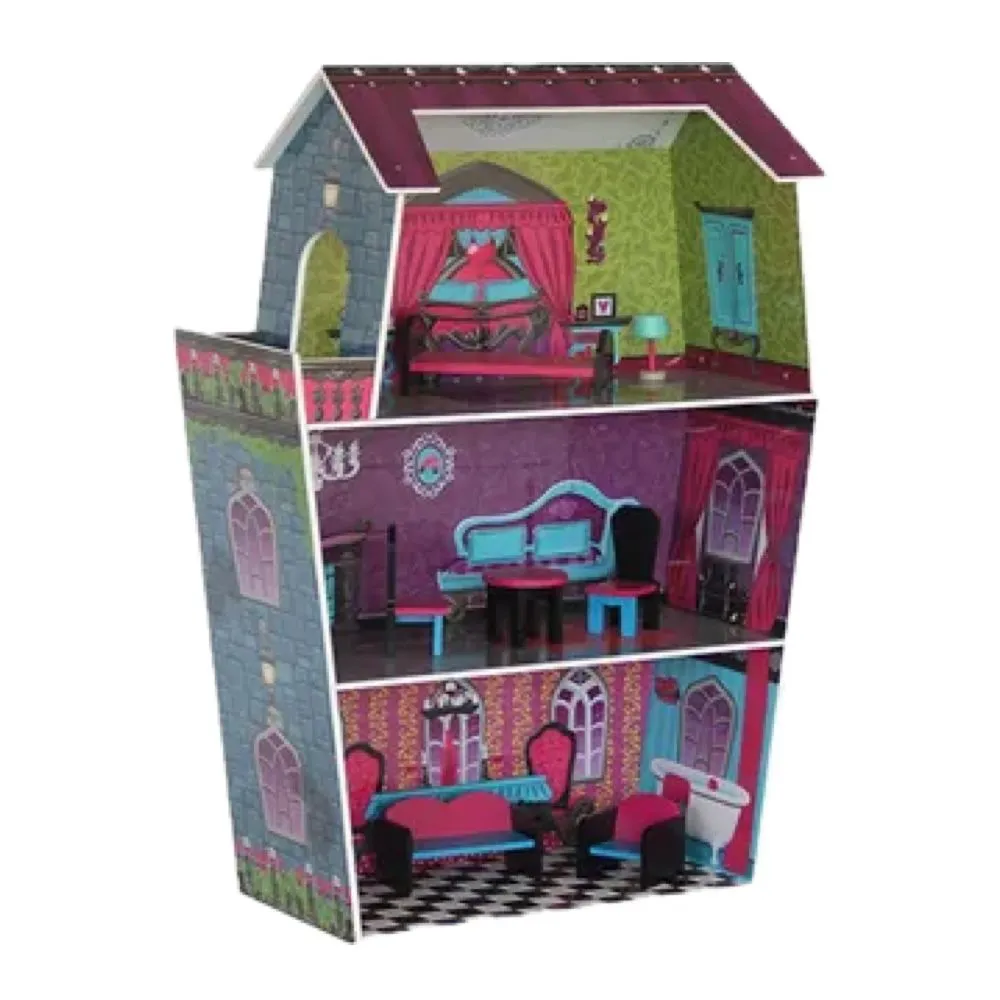 Toy Wooden Polly Dollhouse with Mini Furniture Set (128.75cm )