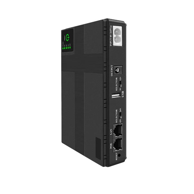 MINI DC UPS with 5/9/12V Output for WIFI routers 10400MAH - Black