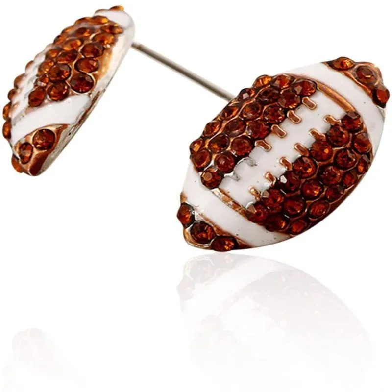 American Football Rhinestone Earrings Women Sports Gift Jewelry