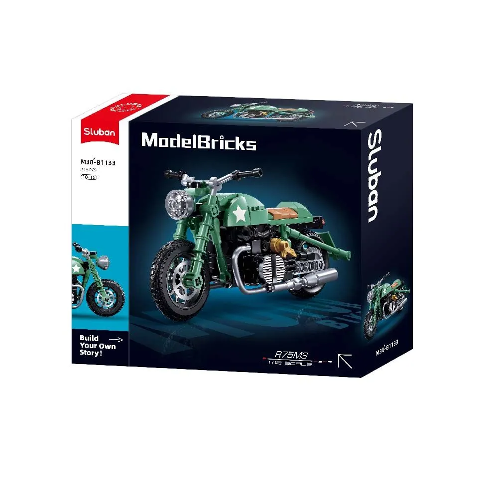 Sluban Building Set: Model Bricks - R75MS Motorcycle - 215 Pieces