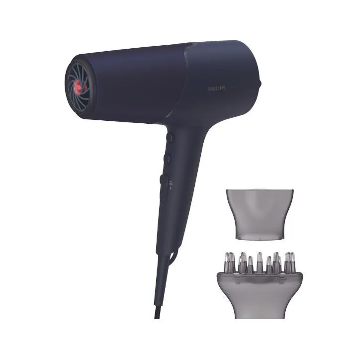 Philips 5000 Series 2300W Thermoshield Hair Dryer Blue, 2 Styling Nozzles