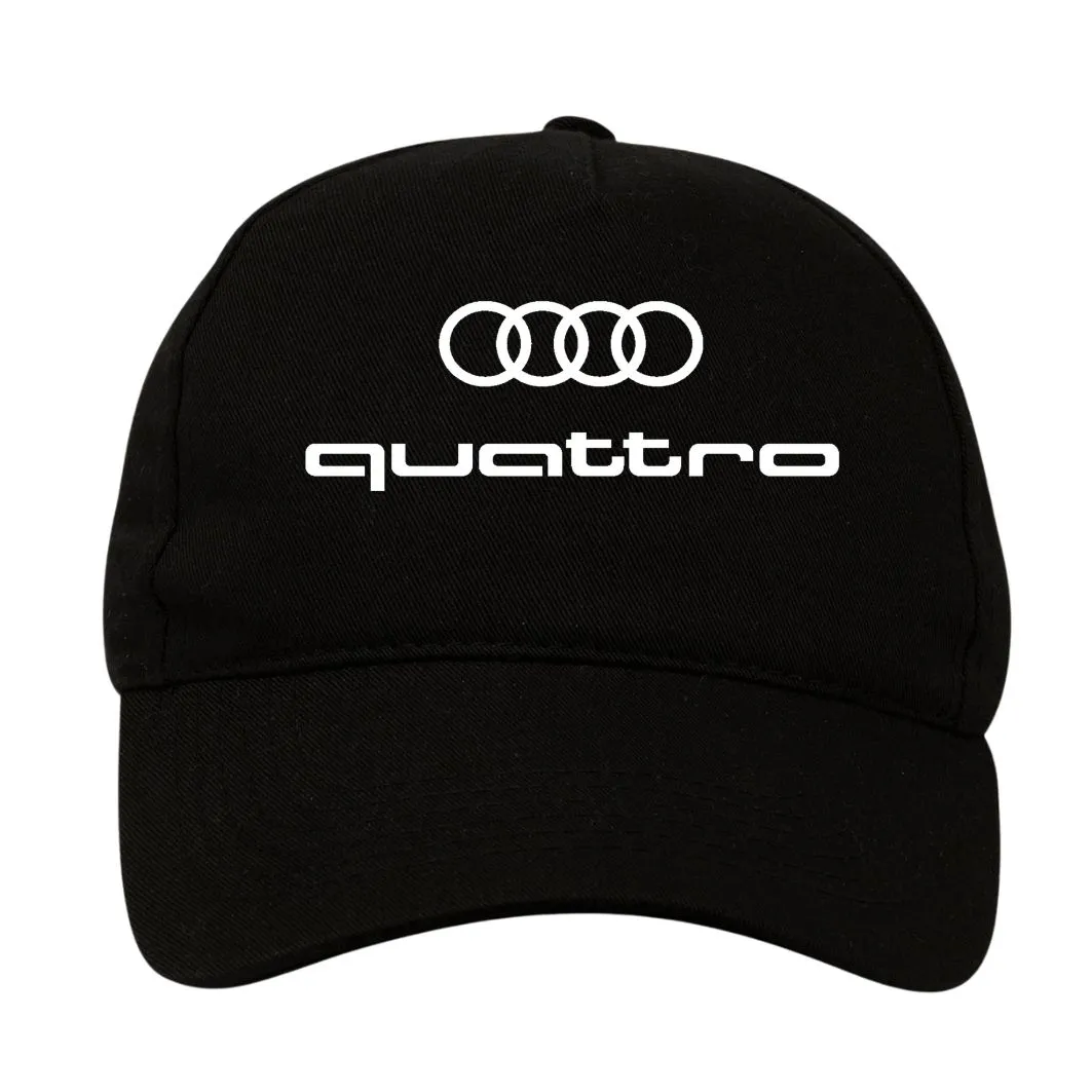 Audi Quattro 5 Panel Cap - Black