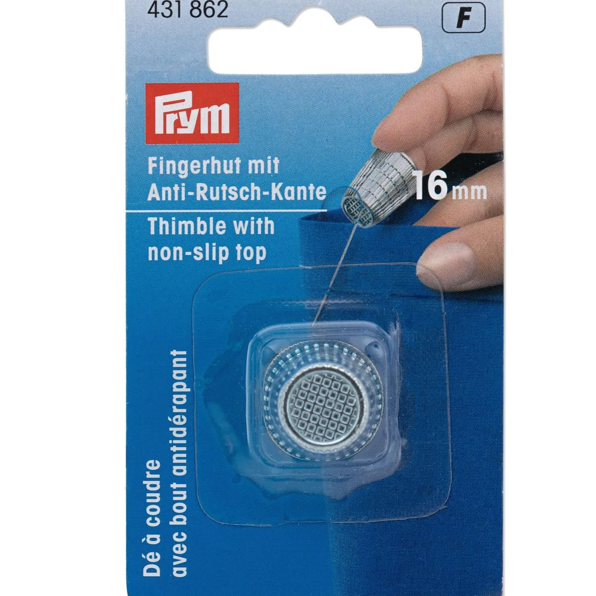 Prym Metal Thimble with Anti-slip edge, 14mm, 15mm, 16mm, 17mm, 18mm