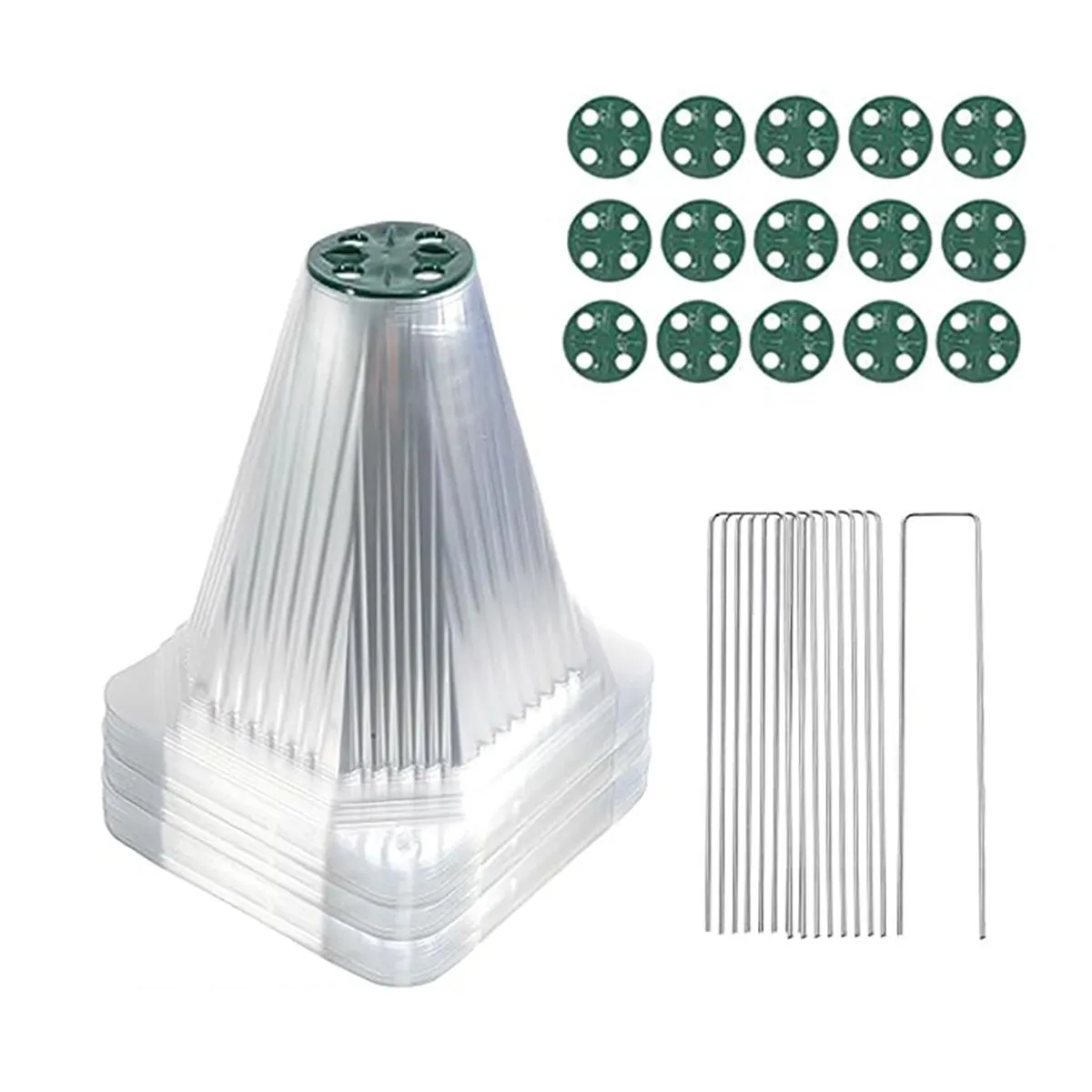 20 Piece Garden Cloches for Plants with 40 Stakes Reusable Plant Covers