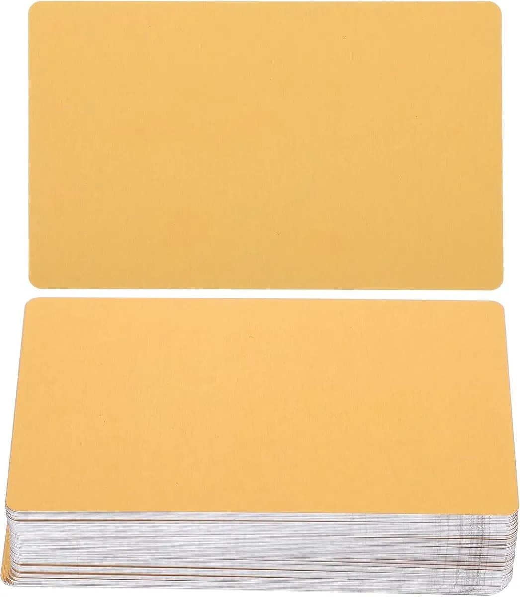 100Pcs Blank Aluminum Metal Business Cards 3.4X2.1In 0.21Mm Thick