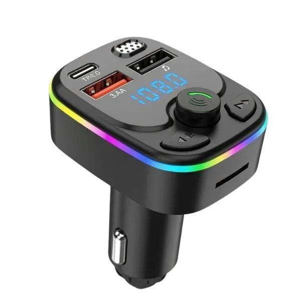 Car Bluetooth FM Transmitter PD 20W Fast Charger with RGB Light