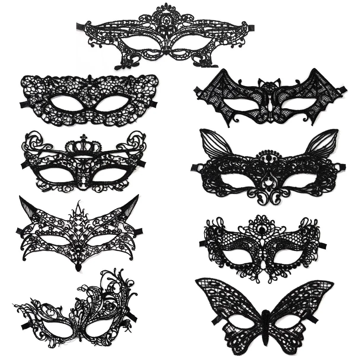 Masquerade Masks for Women & Men - Mardi Gras & Venetian Black Lace Masks