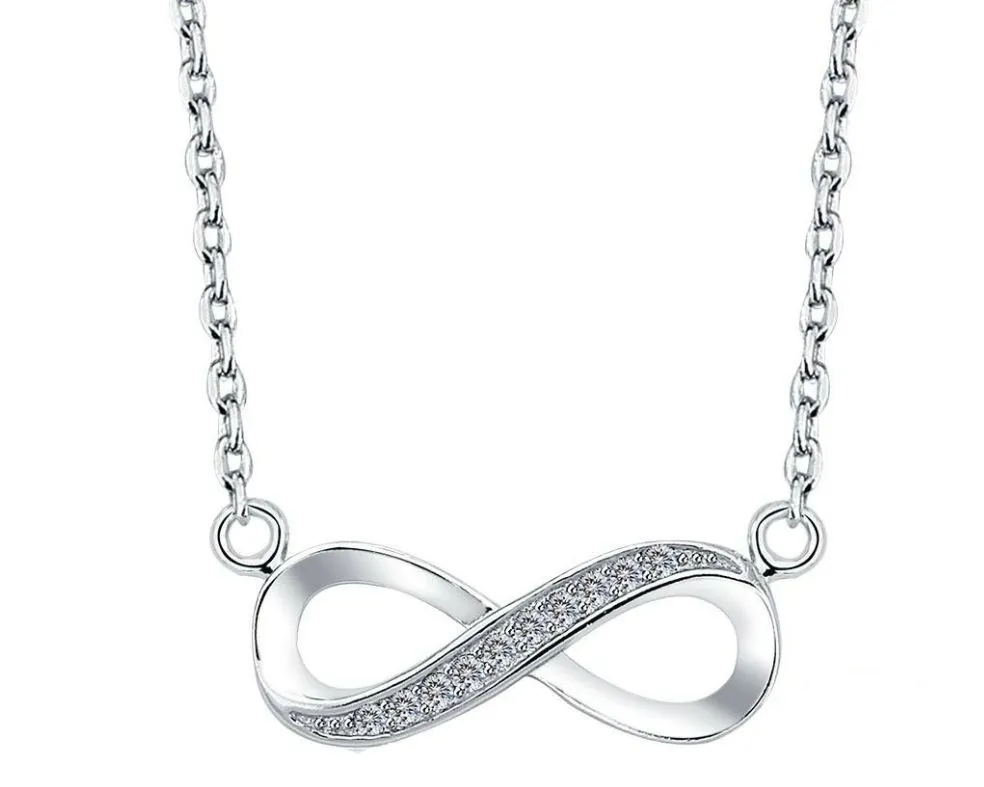 Elegant Love Infinity Necklace in Sterling silver