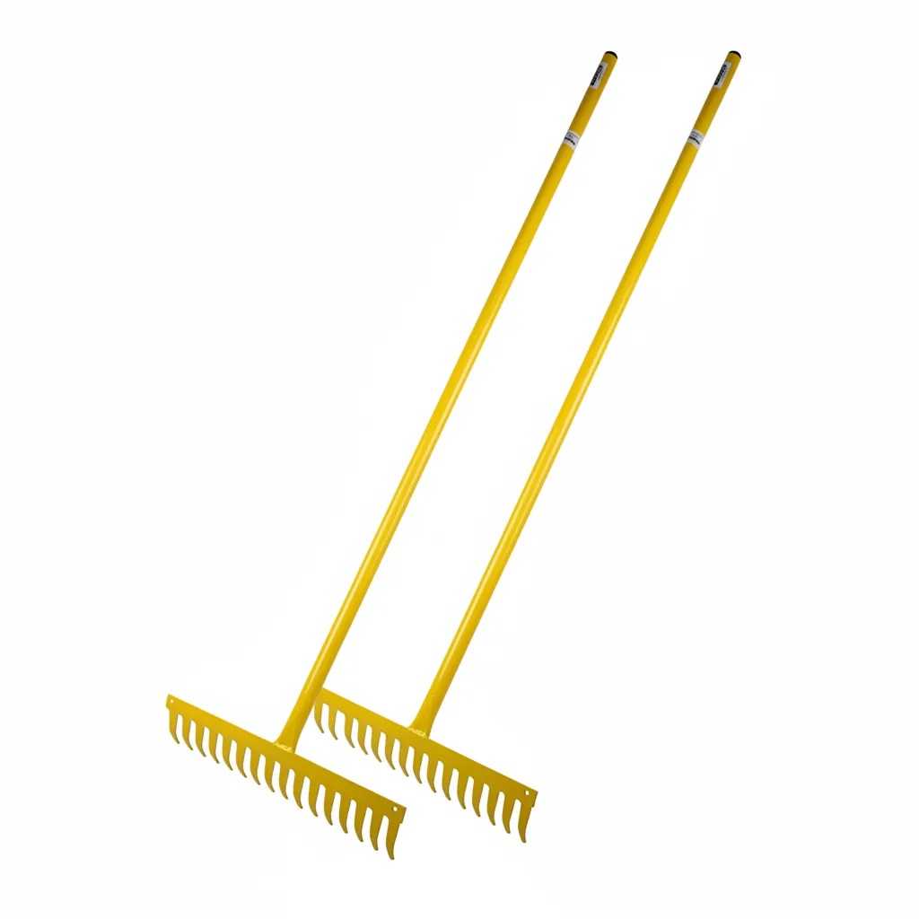 Kaufman Garden Steel Rake 16 Tines with 150 cm Yellow Handle - 2 Pack