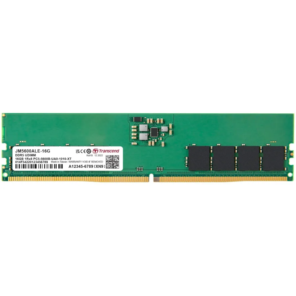 Transcend JetRam 16GB DDR5 5600MHz Desktop RAM - Unbuffered DIMM