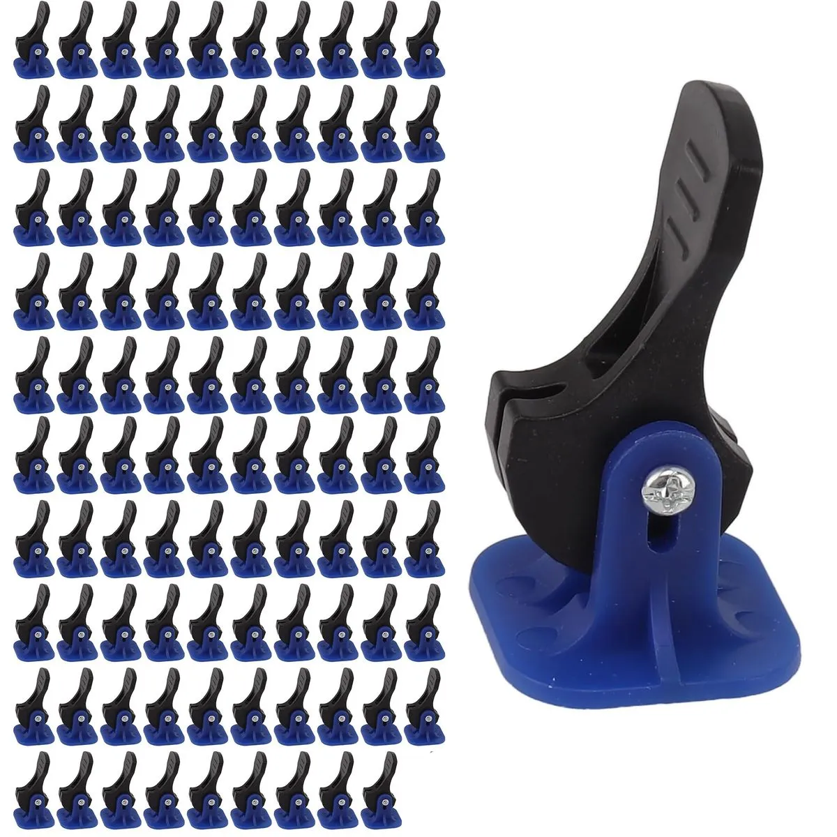 100 Tile Spacers Leveling System Reusable Tile Levelers Tile Leveling Clips - Blue