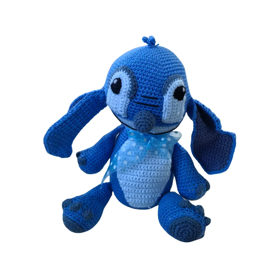 Wool Knit Soft Toy - Stitch - Blue