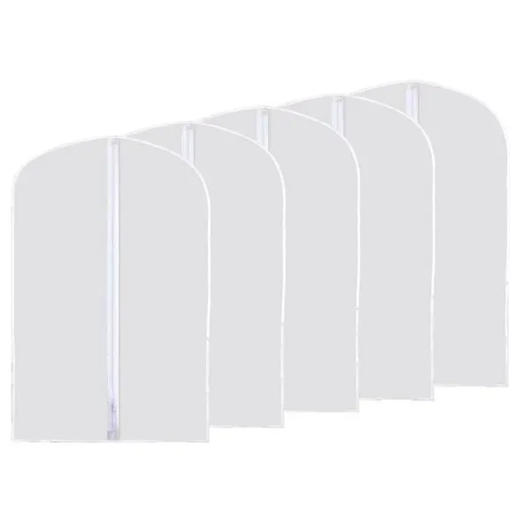 5 piece set Peva Transparent Garment Protective Covers for Suits and Coats