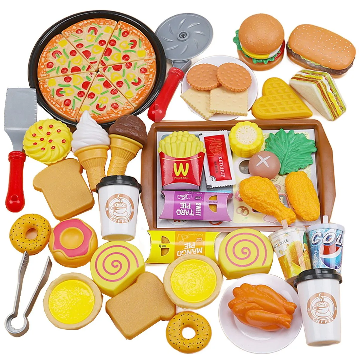 56 Piece Baby Kid Mini Kitchen Cooking Toy Set Play Home Food Toys Pizza Gift