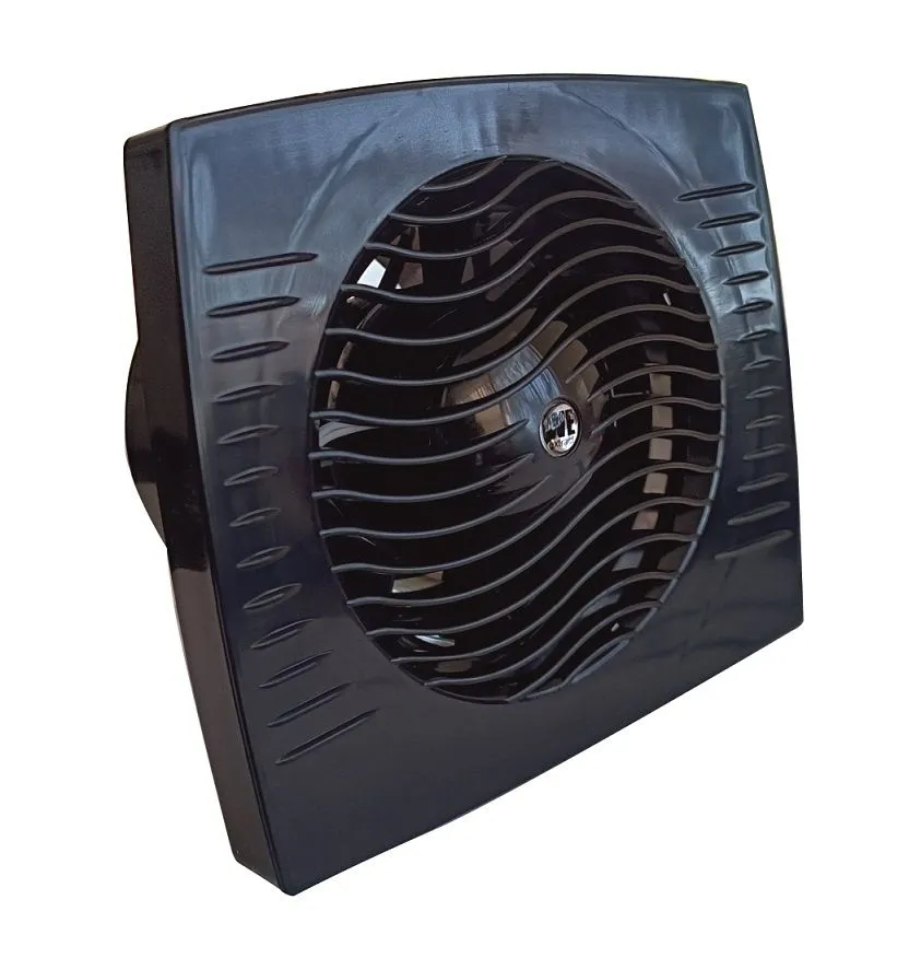 Extractor Fan Bathroom Toilet Wave Black Design 100mm